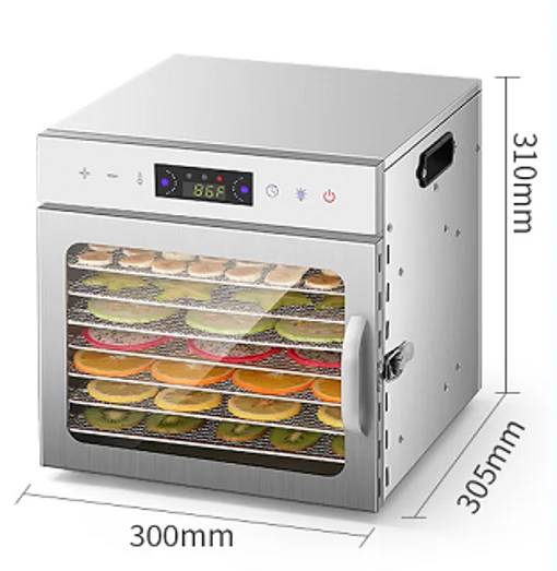Touch Screen 8-layer Fruit Vegetable  Meat Dehydrator Machine Stainless Steel Fruit Dryer Dehydrator Drying Machine