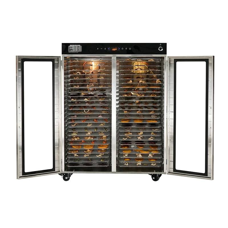 High Quality Touch Screen 50 Trasy Electric Powered Fruit Meat Dryer Commercial Stainless Steel Fruit and Vegetable Dehydrator