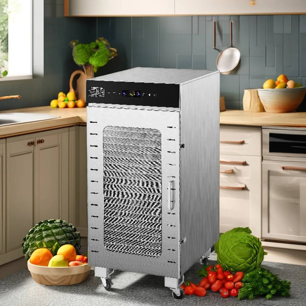 Commercial Stainless Steel 22 Trays Food Dehydrator for Jerky 24H Timer Fruit Vegetable Dryer With Temperature Control