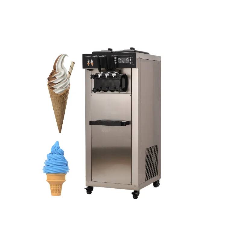 High Yield Vertical  3 Flavor Stainless Steel Fully Automatic Commercial Soft Ice Cream Machine