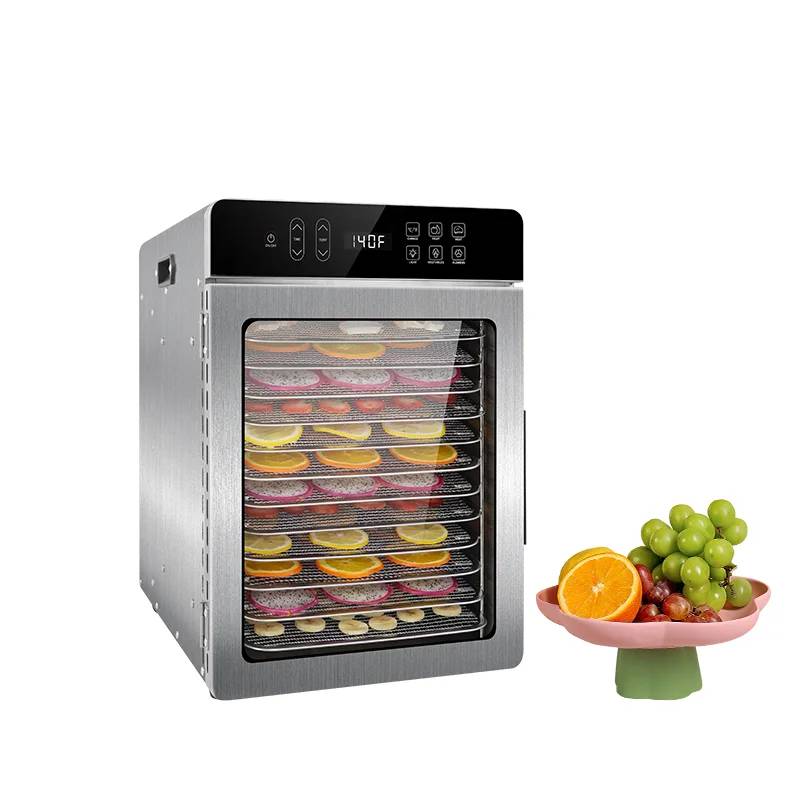 High Quality 10 Trays Household Dried Meat Pet Food Dehydrating Machine Stainless Steel  Fruit and Vegetable Dehydrator
